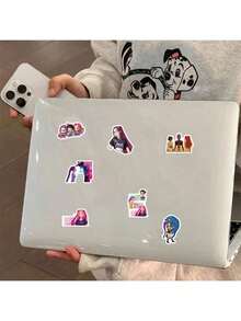 74pcs KPop Demon Hunters Graffiti Stickers, Girl Group Mira Rumi Zoey, Demon Boy Band Cartoon Character Graffiti Stickers, DIY Creative Laptop Stickers - Multicolor - View 6