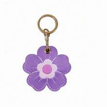 Leather Keychain Holder Case Compatible With AirTag,Flower Cute Air Tag Cover With Keychain Ring,GPS Tracker Case For Keys - Multicolor - View 10