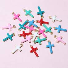 12pcs 10x6mm Enamel Small Cross Charms Pendant For Earrings Necklace Bracelet Stainless Steel Crafs DIY Jewelry Making Accessories Findings - Cross - View 6