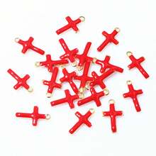 12pcs 10x6mm Enamel Small Cross Charms Pendant For Earrings Necklace Bracelet Stainless Steel Crafs DIY Jewelry Making Accessories Findings - Cross - View 5