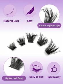 680pcs/1360pcs Eyelash Cluster Set, Individual Cluster False Eyelashes, D/DD Curl Length 0.35-0.63 Inch Effect DIY Fake Lashes, T50+80D+100D+120D Mixed Density, Natural Fluffy Thick, 0.07mm Mink Hair Texture, Includes Lash Glue, Tweezers And Brush, Suitable For Christmas, Halloween, Party, Daily Wear, Beauty Essential Tools, Beauty & Health, Holiday Makeup, Eyelash Cluster, Individual False Lashes - Black - View 5