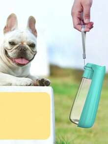 PETSIN 1个550毫升可折叠轻便塑料宠物水瓶，浅蓝色，便携式旅行水碗，适合狗狗，可用于露营、散步和户外活动，宠物用品 - 彩色 - 查看 5