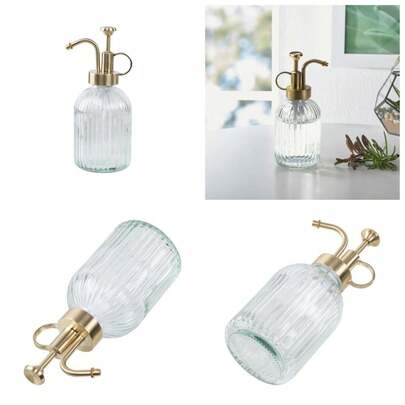 Clear Glass Fluted Plant Mister, 3.5 In Diameter X 7.7 In Height, 13.4 Fl Oz