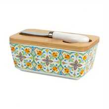 1-Pack - Ceramic Butter Jar With Lid (Butter Knife Included) Can Be Used As A Household Cheese Storage Box, Butter Dish, Food Storage Container, Airtight Butter Container, Suitable For Storing Kitchen Butter And Other Kitchen Gadgets. - View 12