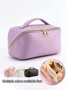 Waterproof PU Leather Cosmetic Bag, Portable Toiletry Makeup Bag, Makeup Organizer Bag, Large Capacity Double-Layer Makeup Bag, Waterproof PU Skincare Bag, Cosmetic Travel Bag, Makeup Bag, Skincare Bag, Toiletry Bag, Travel Essentials, Cruise Essentials, Bohemian Style - Multicolor - View 9