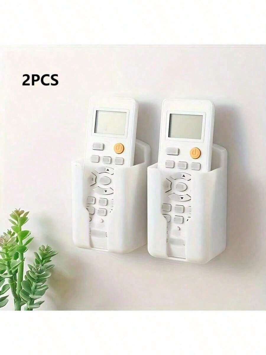2 piezas Caja de almacenamiento para control remoto de aire acondicionado súper resistente sin necesidad de taladrar