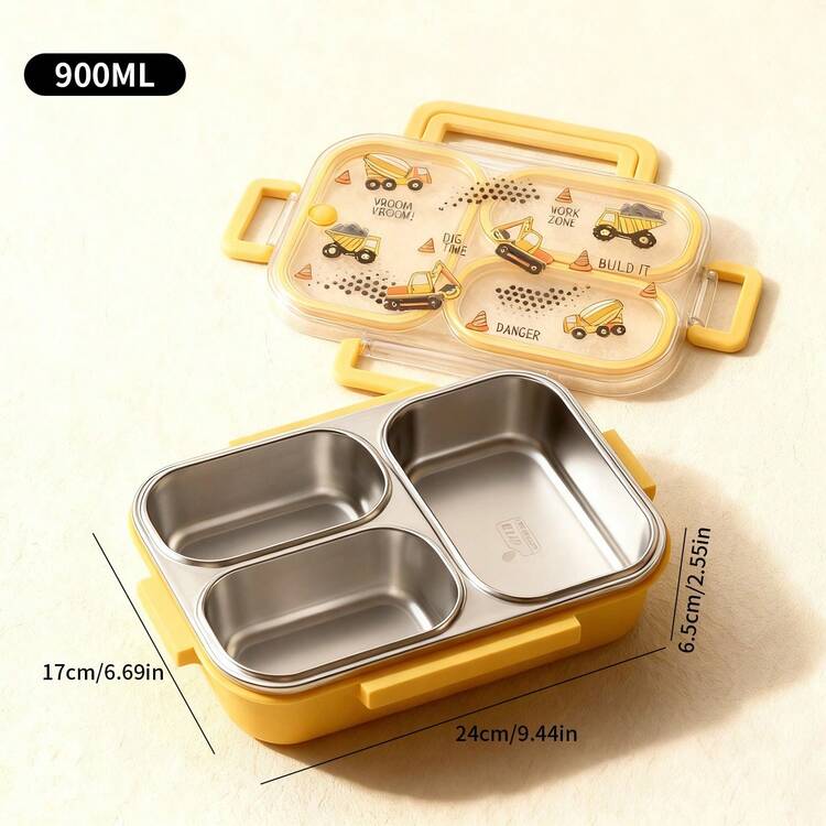 900ML 304 Stainless Steel Lunch Box With Compartments,Divided Bento Box, Sealed Leak-Proof Lunch Container, Portable Large Capacity Fruit Salad Food Storage Container,Hot Water Heatable,Dishwasher & Microwave Allowable,Suitable For Students And Adults Use In Home, School, Office, Picnic,Back To School - Multicolor - View 22