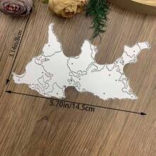 金属切割模具模板，地图形状，适用于DIY剪贴簿、相册、纸卡压花 - 銀白色 - 查看 6
