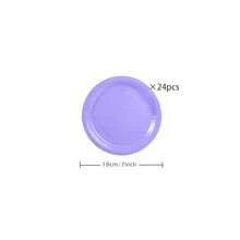 Customized Purple Disposable Tableware Set, Including 7/9 Inch Paper Plates, Paper Cups, Paper Napkins, Suitable For Birthday Parties, Festivals, Gatherings, Picnics, Celebration Events, Wedding Tea Parties, Graduation Ceremonies, Disposable Party Supplies - Custom Purple - View 15