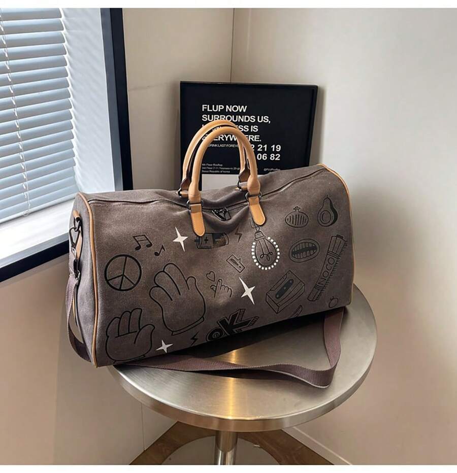 Duffel Weekender – Large Travel And Weekend Bag In A Retro-Vintage Design For Women And Men, Handcrafted From Canvas And Leather - Black - View 1