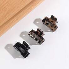 6个迷你豹纹方形发夹 - 时尚简约半扎发夹，适合女性日常佩戴、外出和节日礼物 - 彩色 - 查看 5