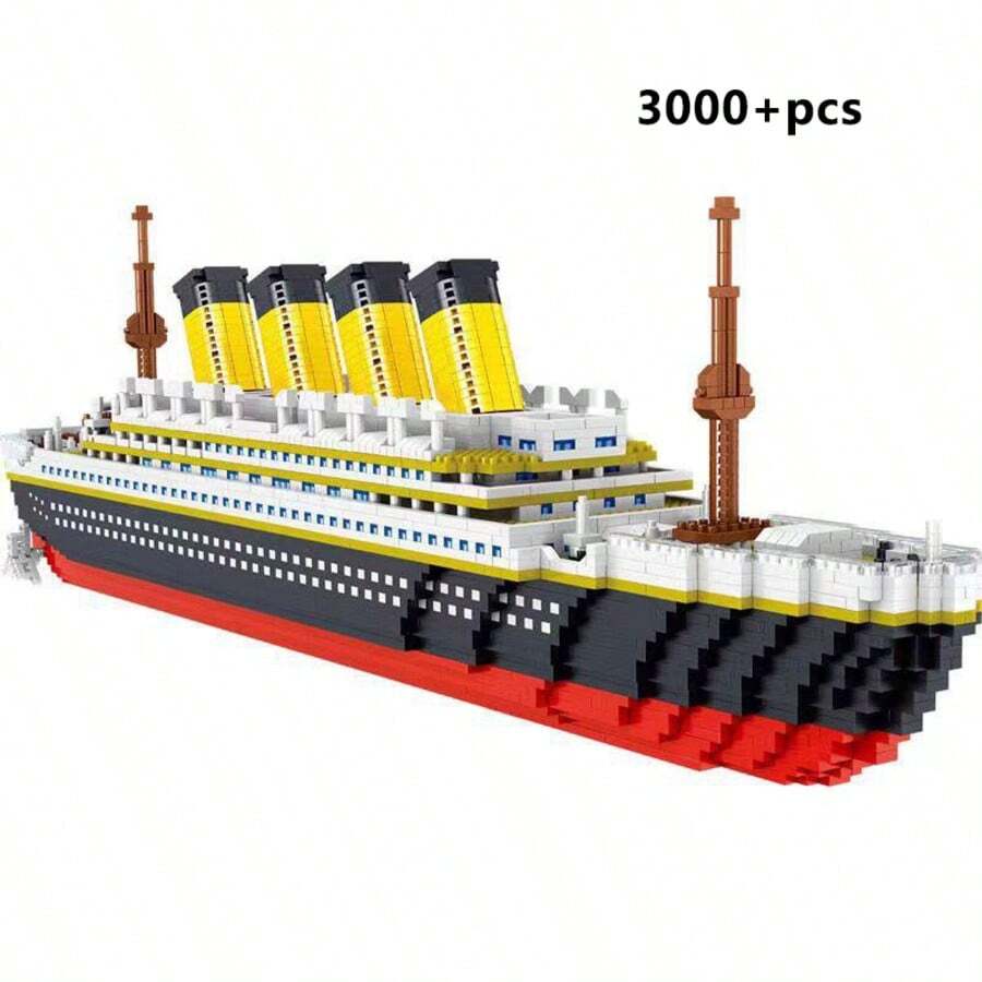 3000pcs Classic Luxury Cruise Ship Large Scale 3D Puzzle Model, Elegant Decorative Display Piece, High-Quality Bricks, Sturdy Structure, Collectible Model, DIY Project, Adult Stress Relief Toy, Birthday/Valentine's Day Gift - Multicolor - View 1