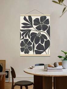 1幅抽象植物可打印艺术画，米黑色墙面装饰画，中性米色植物可打印艺术画，花卉植物海报，无框 - 彩色 - 查看 3