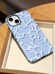 1 pieza Funda de teléfono dura de 2 en 1 con textura asimétrica de patrón de olas y agua abstracto artístico moderno, acabado brillante, apta para Samsung/ 11/12/13/14/15/16/17 Pro Max - Multicolor - Ver 4