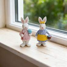 Cozy Knit Easter Bunny Figurines – Perfect Spring Home Accent - 4pcs - View 4