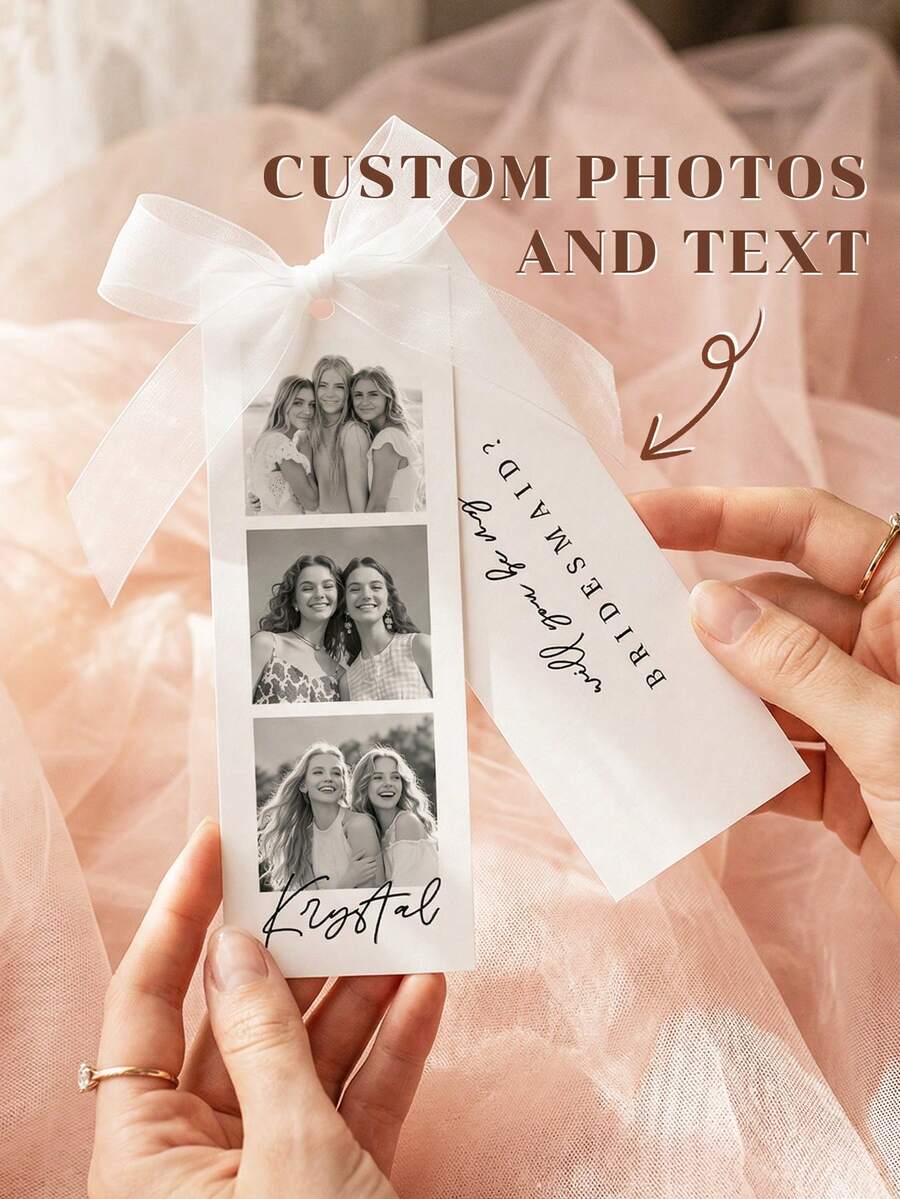 1/3pcs Personalized Photo Bridesmaid Invitation Card, "Will You Be My Bridesmaid?", Maid Of Honor Card, Wedding Gift, Wedding Souvenir ,Forever Love, Gift Ideas - Multicolor - View 1