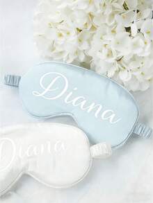 3pcs /Set Personalized Women's Fashion Custom Name Eye Mask Set, Including A Hair Tie And Storage Bag,Can Be Customized With Your Name - Multicolor - View 7