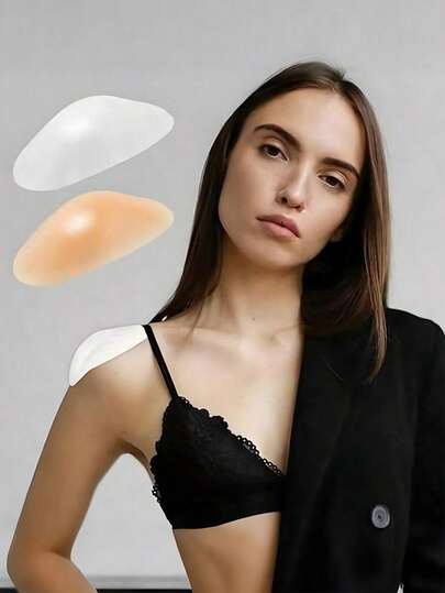 Boxed Silicone Invisible Shoulder Pads, Silicone Invisible Shoulder Pad Tool, This Seamless Shoulder Pad Product Is Used To Modify Shoulder Lines. Square Invisible Shoulder Pads, Suitable For Both Men And Women, Applicable To Various Dress Occasions. Soft And Reusable Dress Shoulder Pads.