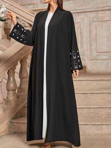 Ramadan New Arrival Ramadan Embroidered Abaya - Black - View 2