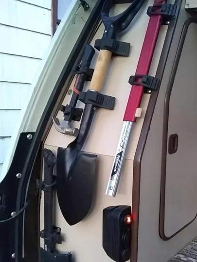 2pcs Quick Grip Clamps, Synthetic Rubber Installation Tool Equipment Rubber Clips, Suitable For Offroad Vehicles, ATV, UTV, Truck Parts Enhancement - Tool Storage Clips, Outdoor Shovel Storage Rack