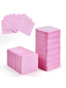 1000/400/200 miếng bông tẩy trang hình trái tim dùng một lần không dệt, miếng tẩy sơn móng tay, khăn lau tẩy sơn móng tay mềm mại không dệt chứa acetone, khăn lau gel móng tay không dệt, sản phẩm chăm sóc móng không cần nước dành cho phụ nữ và bé gái để làm sạch và tẩy móng hàng ngày. - Hồng - Xem 5