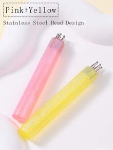 1/2英寸美甲笔，无味亚克力星空手柄，花瓣图案美甲珠笔，DIY绘画笔，美甲用品，美甲沙龙家用工具 - 彩色 - 查看 11