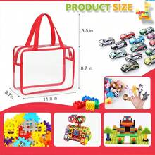 4pcs Large Toy Storage Bags, Transparent PVC Toy Organizer Boxes With Zipper, Reusable Travel Kids Storage Bags For Board Games, Building Blocks And Puzzles, Colorful - Multicolor - View 4