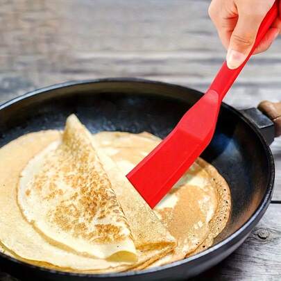 Spatule en silicone pour crêpes/omelettes, idéale pour faire des crêpes fines et des rouleaux de poulet - cadeau idéal pour des occasions comme la rentrée scolaire, la remise des diplômes, Noël, Halloween, Thanksgiving, pratique et hygiénique