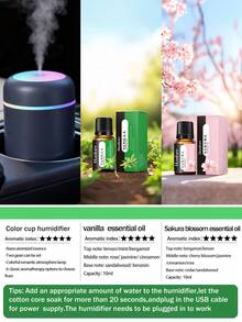 1个300毫升车载空气清新剂，室内香薰机，USB供电，两种工作模式，7色LED灯，智能定时器，静音喷雾，便捷的精油扩散器，适用于家居装饰、办公室、客厅、汽车，也是送给女性的精美礼物。 - 彩色 - 查看 28