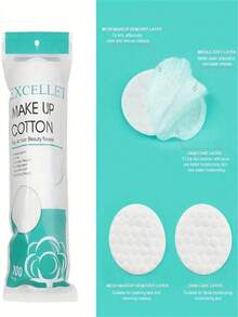300/100pcs Natural Makeup Remover Pads, Soft Texture, Low Allergy Wipes, 100pcs/Pack, 3-Layer Structure, Gentle Skincare, Non-Shedding, Suitable For Face, Eyes, Nail Polish Removal, Travel & Daily Use, Great Gift (Random Packaging) - Multicolor - View 3