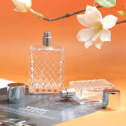 100ml Glass Perfume Spray Bottle, Refillable, Transparent Fine Mist Sprayer Bottle With 1 Straw, 1 Sprayer Head And 1 Funnel, Suitable For Essential Oils, Cosmetics And DIY Perfumes