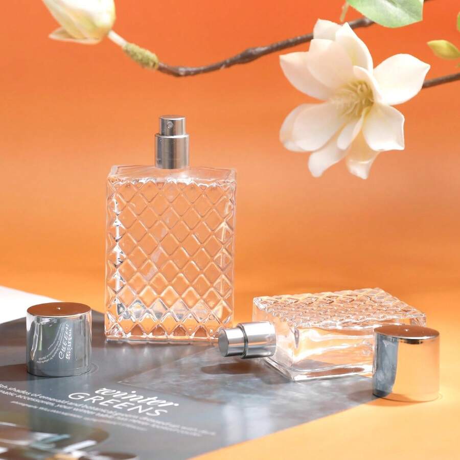 100ml Glass Perfume Spray Bottle, Refillable, Transparent Fine Mist Sprayer Bottle With 1 Straw, 1 Sprayer Head And 1 Funnel, Suitable For Essential Oils, Cosmetics And DIY Perfumes - Multicolor - View 1