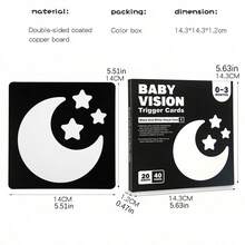 20pcs (40 Sides) Black & White High Contrast Baby Visual Stimulation Cards, Newborn Early Education Flashcards, Color Tracking And Cognitive Development Toys Suitable For 0-36 Months Infants, Montessori Sensory Learning Cards, Perfect Holiday Gift - Multicolor - View 12