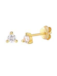 1 Pair S925 Sterling Silver All-Match Minimalist Stud Earrings, Casual Versatile Luxury Earrings - Gold - View 3