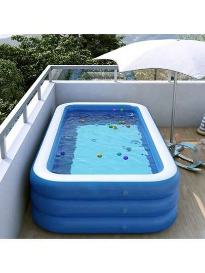 1 piscină gonflabilă, pătrată, multistrat, oferă mai multe dimensiuni, potrivită pentru înot în grădină, petreceri de vară la piscină, întâlniri de familie și jocuri acvatice. Pompa de umflare trebuie achiziționată separat.