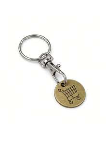 1/5/10 piezas Moneda de metal de carrito de compras de supermercado con logotipo, llavero creativo e interesante con cierre de langosta, regalos para madre, padre, graduación y maestro - Multicolor - Ver 12