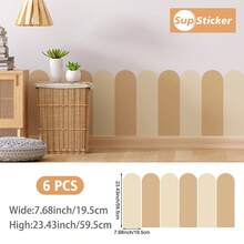 SUPSTICKER 6入波希米亞風扇形拱門牆貼，可移除 PVC 牆貼，適用於兒童房、嬰兒房、臥室，7.68x23.43 英吋 - 彩色 - 查看 14