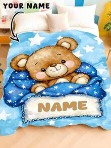 1pc Personalized Custom Blanket, Text Blanket, Wall Hanging, Suitable For Adults, Personalized Blanket, Personalized Throw Blanket, Suitable For Mother's Day, Father's Day, Graduation Ceremony, Personalized Gift, Gender-Neutral - Multicolor - View 17