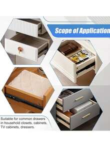 2pcs Fully Telescopic Roller Ball Quiet Drawer Slide Track, Side-Mounted 3-Section Soft Close Slide Track Suitable For Vanity, File Cabinet, Trash Can, Kitchen And Wardrobe - Three-section Rails - View 4