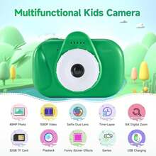 Kids Camera Christmas Birthday Gifts, 1080P HD Toddler Boys Video Selfie Camera With 32G SD Card, Green - ColorG - View 2