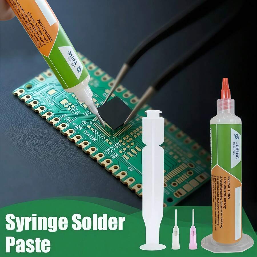 1 Set JUHENG blei- und halogenfrei Lötpaste Flussmittel, Niedrigtemperatur-Lötpaste, Elektronik-Reparatur-Werkzeug-Zubehör, einfach fester zu löten, keine Reinigung nötig, geeignet für tägliche Reparaturen und industrielle Schweißarbeiten