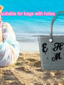 1pc EVA Hollow Letter Decorative Accessory Suitable For Beach Packaging Decoration, 26 English Letters - Black - View 5