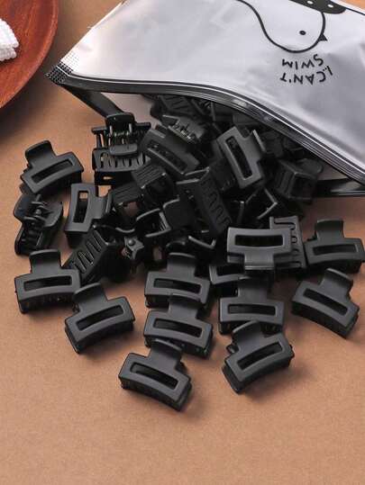 15/20/30/40pcs Black Square Hair Clips 2.5cm, Small Hair Accessories, Hair Clips, Hair Claws, Student Hair Accessories, Girl Holiday Outfit Accessories