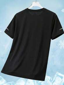 Ombre Activewear Women's Gradient Workout Tee, Slim Fit Breathable Athletic Shirt Lightweight Running Tee - Black - View 6