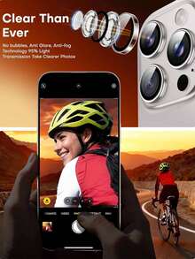 3pcs Compatible With IPhone 17/16/17 Pro/16 Pro, High-Definition Rear Camera Lens Film, Tempered Glass Lens Film Compatible With IPhone 15 Plus/15 Pro Max/14 Plus/14 Pro/14 Pro Max - Clear - View 3