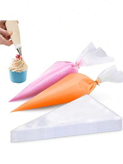 100PCS Disposable Piping Bag Pastry S Icing Fondant Cake Cream For Decorating Pastries Cakes Baking Tools