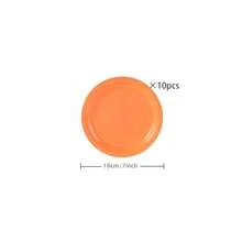 橙色一次性餐具套装，包括7/9英寸纸盘、纸杯、餐巾纸，适用于生日派对、节日、聚会、野餐、庆祝活动、婚礼茶会、毕业典礼等场合。 - 正雨橙色 - 查看 16
