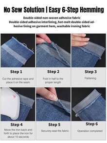 1pc Adhesive Lining DIY Double-Sided Tape, Mesh Hot Melt Adhesive Double-Sided Tape, Non-Woven Interlining Sewing Accessory - White - View 5