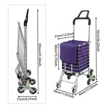 YUNRUX Portable Shopping Carts - Purple - View 2