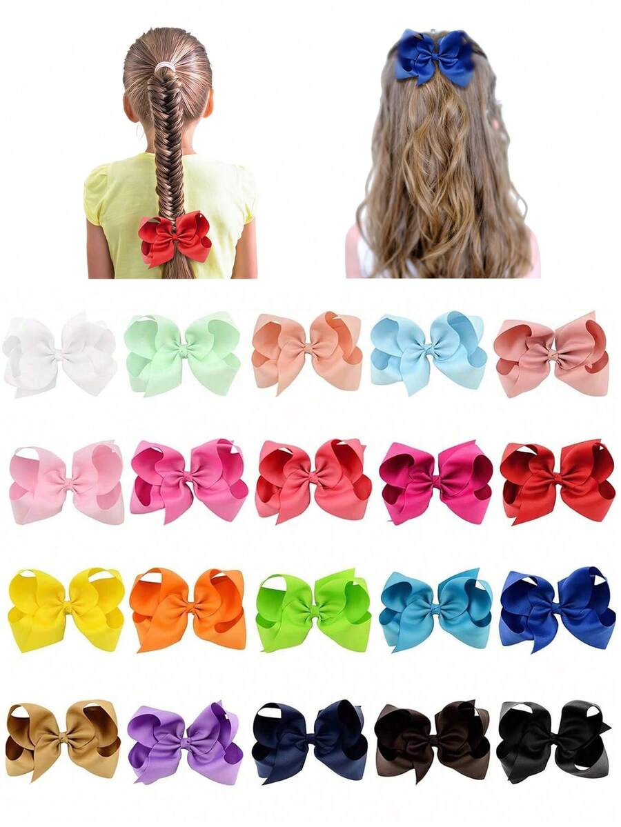 1pc Oversized 6-Inch Satin Bow Hair Clip, Alligator Clip Suitable For Girls & Teenagers Back To School - Multicolor - View 1